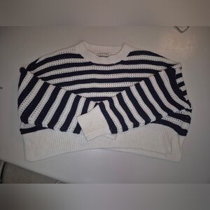 Anthropologie Moon & Madison Navy and White Striped Sweater